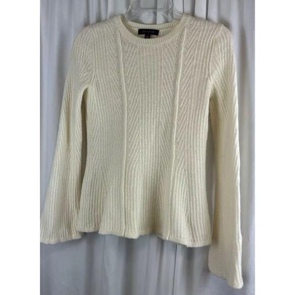 Ann Taylor Peplum Sweater Ivory S business casual academia 59-10 - Picture 11 of 12